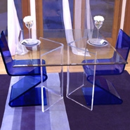 海南有机玻璃家居卧室摆件透明桌椅